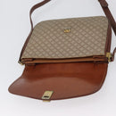 CELINE Macadam Canvas Shoulder Bag PVC Beige Gold Auth 166227-15