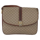 CELINE Macadam Canvas Shoulder Bag PVC Beige Gold Auth 166227-2