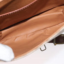 CELINE Macadam Canvas Shoulder Bag PVC Beige Gold Auth 166227-20