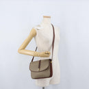 CELINE Macadam Canvas Shoulder Bag PVC Beige Gold Auth 166227-26