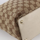 GUCCI GG Canvas Tote Bag Beige Gold 120836 Auth 166234-9