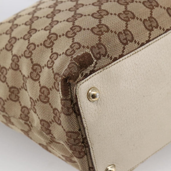 GUCCI GG Canvas Tote Bag Beige Gold 120836 Auth 166234