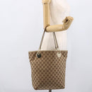 GUCCI GG Canvas Tote Bag Beige Gold 120836 Auth 166234-21
