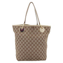 GUCCI GG Canvas Tote Bag Beige Gold 120836 Auth 166234-2