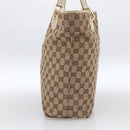 GUCCI GG Canvas Tote Bag Beige Gold 120836 Auth 166234-4