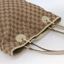 GUCCI GG Canvas Tote Bag Beige Gold 120836 Auth 166234-6