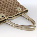 GUCCI GG Canvas Tote Bag Beige Gold 120836 Auth 166234-7