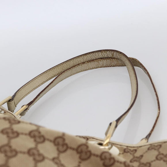 GUCCI GG Canvas Tote Bag Beige Gold 120836 Auth 166234