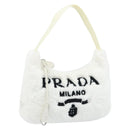 PRADA Hand pouch Hand Bag pile White Auth 166238M-1