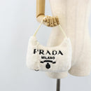 PRADA Hand pouch Hand Bag pile White Auth 166238M-23
