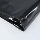 Salvatore Ferragamo Gancini Chain Bag Patent leather Black Gold Auth 166240-18