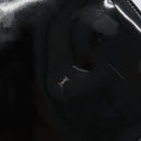 Salvatore Ferragamo Gancini Chain Bag Patent leather Black Gold Auth 166240-9