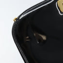 Salvatore Ferragamo Gancini Chain Bag Patent leather Black Gold Auth 166240-10