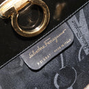 Salvatore Ferragamo Gancini Chain Bag Patent leather Black Gold Auth 166240-12