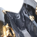 Salvatore Ferragamo Gancini Chain Bag Patent leather Black Gold Auth 166240-20