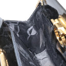 Salvatore Ferragamo Gancini Chain Bag Patent leather Black Gold Auth 166240-21