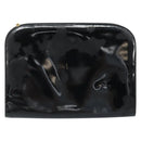 Salvatore Ferragamo Gancini Chain Bag Patent leather Black Gold Auth 166240-2