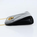 Salvatore Ferragamo Gancini Chain Bag Patent leather Black Gold Auth 166240-4