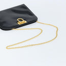Salvatore Ferragamo Gancini Chain Bag Patent leather Black Gold Auth 166240-7