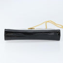 Salvatore Ferragamo Gancini Chain Bag Patent leather Black Gold Auth 166240-5