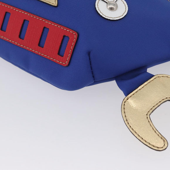 GUCCI Children Waist bag Nylon Blue Silver 550771 Auth 166242M