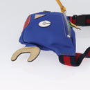 GUCCI Kinderen Heuptas Nylon Blauw Zilver 550771 Auth 166242M-3