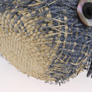 LOEWE Basket Bag Blow Fish Schoudertas Raffia Lichtblauw Auth 166244SM-14