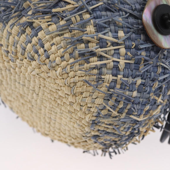 LOEWE Basket Bag Blow Fish Schoudertas Raffia Lichtblauw Auth 166244SM