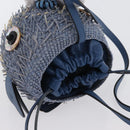 LOEWE Basket Bag Blow Fish Schoudertas Raffia Lichtblauw Auth 166244SM-6