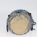 LOEWE Basket Bag Blow Fish Schoudertas Raffia Lichtblauw Auth 166244SM-5