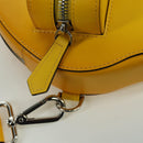 FENDI Ping Pong Racket Case Shoulder Bag Leather Yellow Silver Auth 166245SM-13