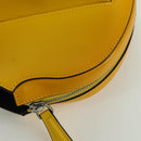 FENDI Ping Pong Racket Case Shoulder Bag Leather Yellow Silver Auth 166245SM-14