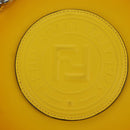 FENDI Ping Pong Racket Case Shoulder Bag Leather Yellow Silver Auth 166245SM-17