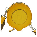 FENDI Ping Pong Racket Case Shoulder Bag Leather Yellow Silver Auth 166245SM-2
