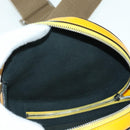 FENDI Ping Pong Racket Case Shoulder Bag Leather Yellow Silver Auth 166245SM-20