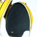 FENDI Ping Pong Racket Case Shoulder Bag Leather Yellow Silver Auth 166245SM-21
