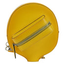 FENDI Ping Pong Racket Case Shoulder Bag Leather Yellow Silver Auth 166245SM-3
