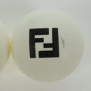 FENDI Ping Pong Racket Case Shoulder Bag Leather Yellow Silver Auth 166245SM-31