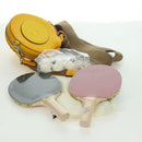 FENDI Ping Pong Racket Case Shoulder Bag Leather Yellow Silver Auth 166245SM-33