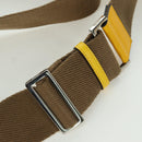 FENDI Ping Pong Racket Case Shoulder Bag Leather Yellow Silver Auth 166245SM-8