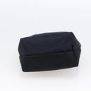 CELINE Circle Pouch Nylon Navy Gold Auth 166247A-5