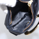 CELINE Circle Pouch Nylon Navy Gold Auth 166247A-12