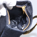 CELINE Circle Pouch Nylon Navy Gold Auth 166247A-18