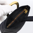 CELINE Circle Pouch Nylon Navy Gold Auth 166247A-7