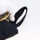 CELINE Circle Pouch Nylon Navy Gold Auth 166247A-9