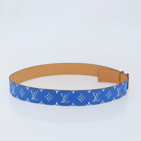 LOUIS VUITTON Monogram LVprinted Initials 40 MM Belt Blue M8460 Auth 166253SAM
