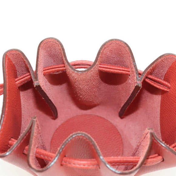 HERMES Vespa Pouch Leather Red Auth 166254M