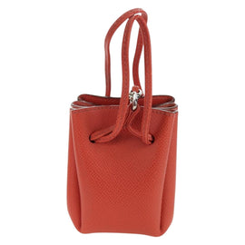 HERMES Vespa Pouch Leather Red Auth 166254M - 0