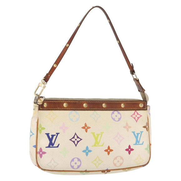 LOUIS VUITTON Monogram Multicolor Pochette Pouch White M92649 LV Auth 166270