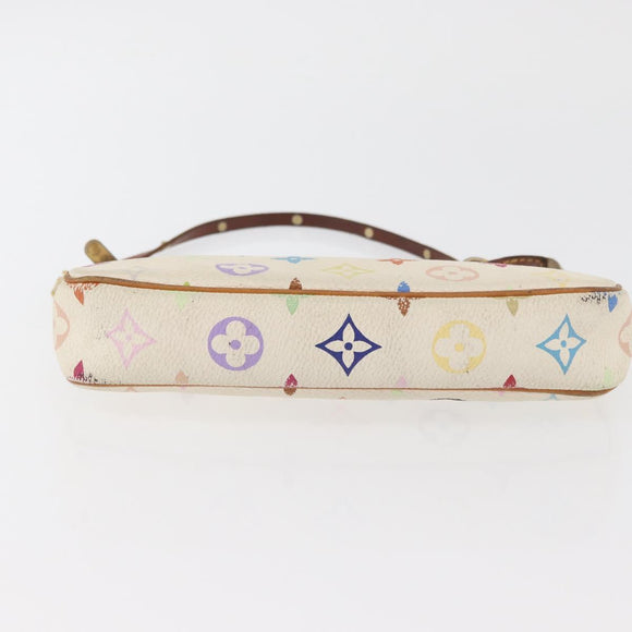 LOUIS VUITTON Monogram Multicolor Pochette Pouch White M92649 LV Auth 166270